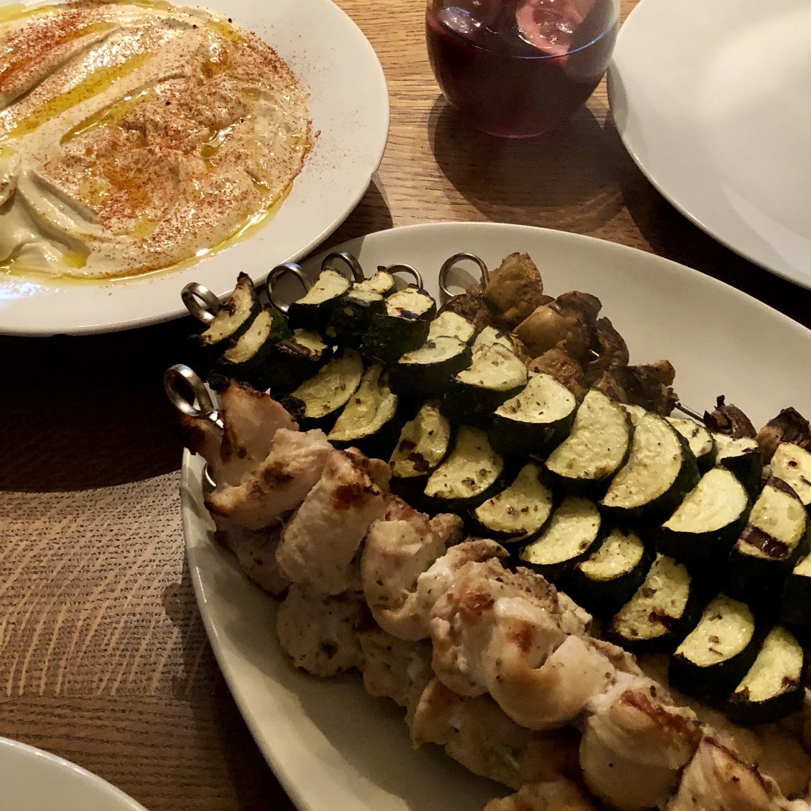 Chicken Souvlaki With Tzatziki Sauce and Greek Salad